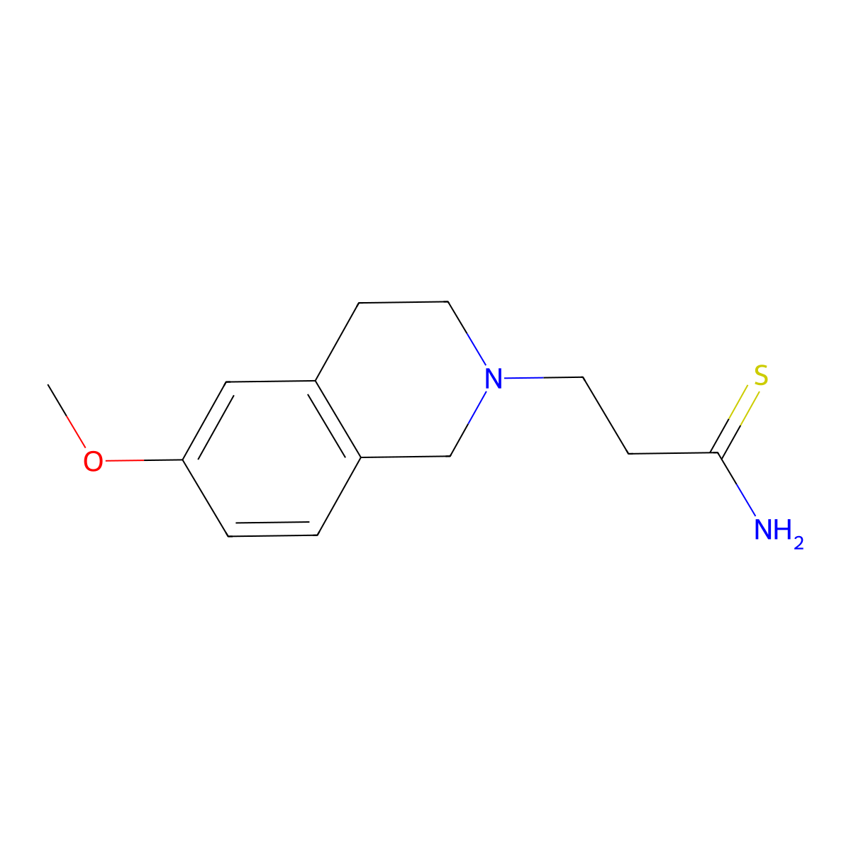 3-(6-Methoxy-1,2,3,4-tetrahydroisoquinolin-2-yl)propanethioamide molecular structure, CAS 1204298-45-2