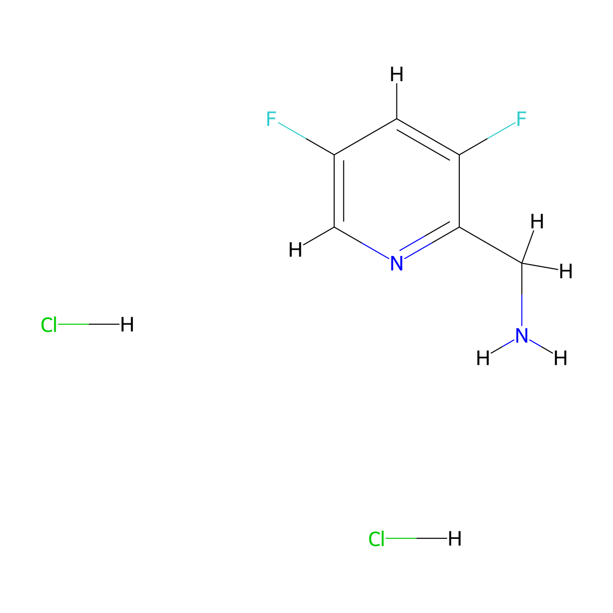 (3,5-Difluoropyridin-2-yl)methanamine dihydrochloride molecular structure, CAS 1204298-48-5