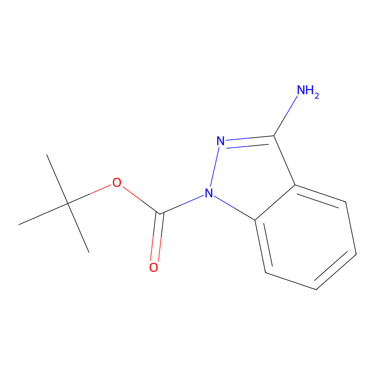 tert-Butyl 3-amino-1H-indazole-1-carboxylate molecular structure, CAS 1204298-58-7