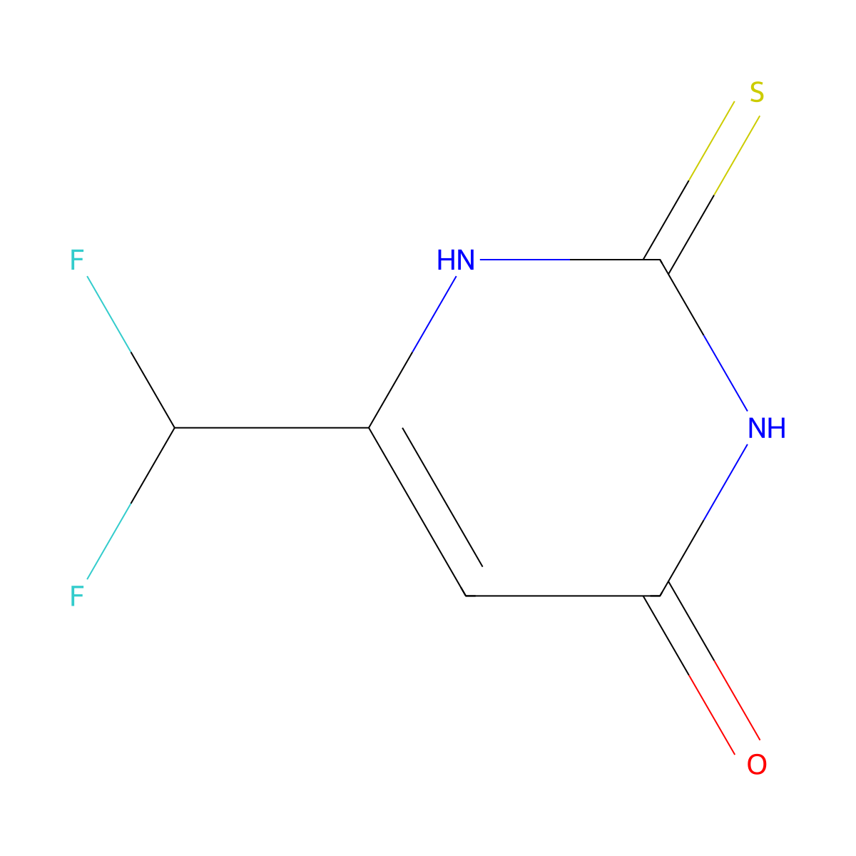 6-(Difluoromethyl)-4-hydroxypyrimidine-2(1H)-thione molecular structure, CAS 1204298-76-9