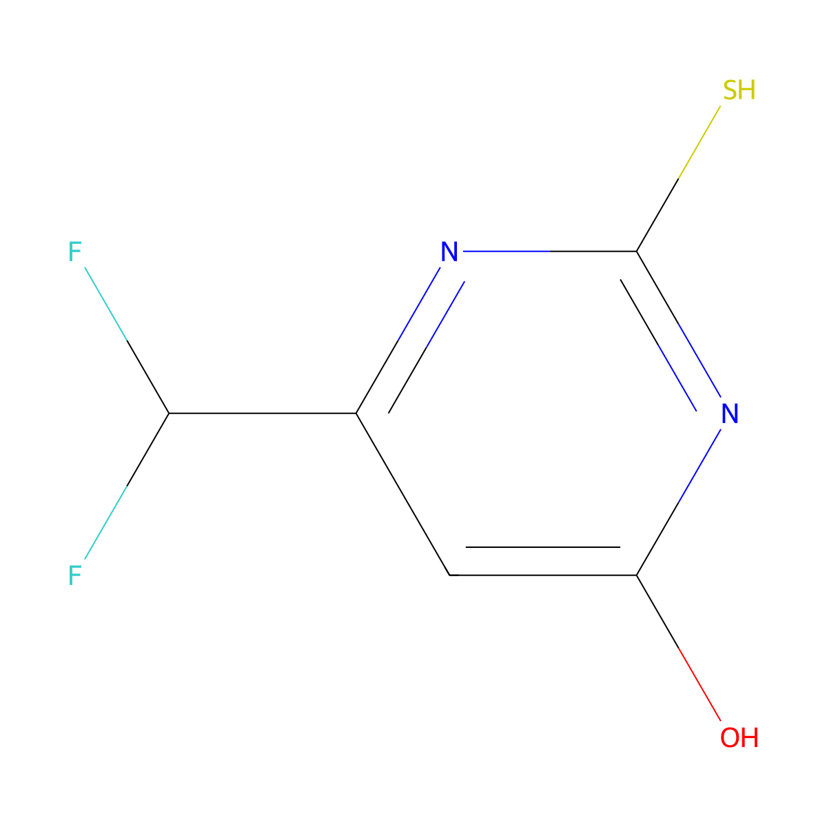 6-(Difluoromethyl)-4-hydroxypyrimidine-2(1H)-thione molecular structure, CAS 1204298-76-9