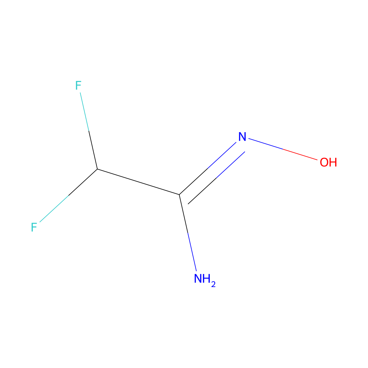 2,2-difluoro-N'-hydroxyethanimidamide molecular structure, CAS 1204302-08-8