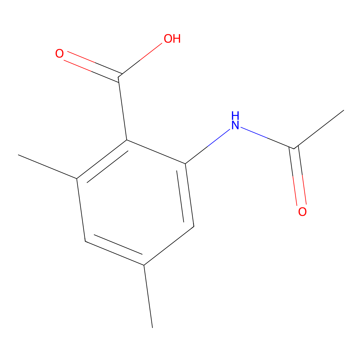 2-Acetamido-4,6-dimethylbenzoic acid molecular structure, CAS 1204312-38-8