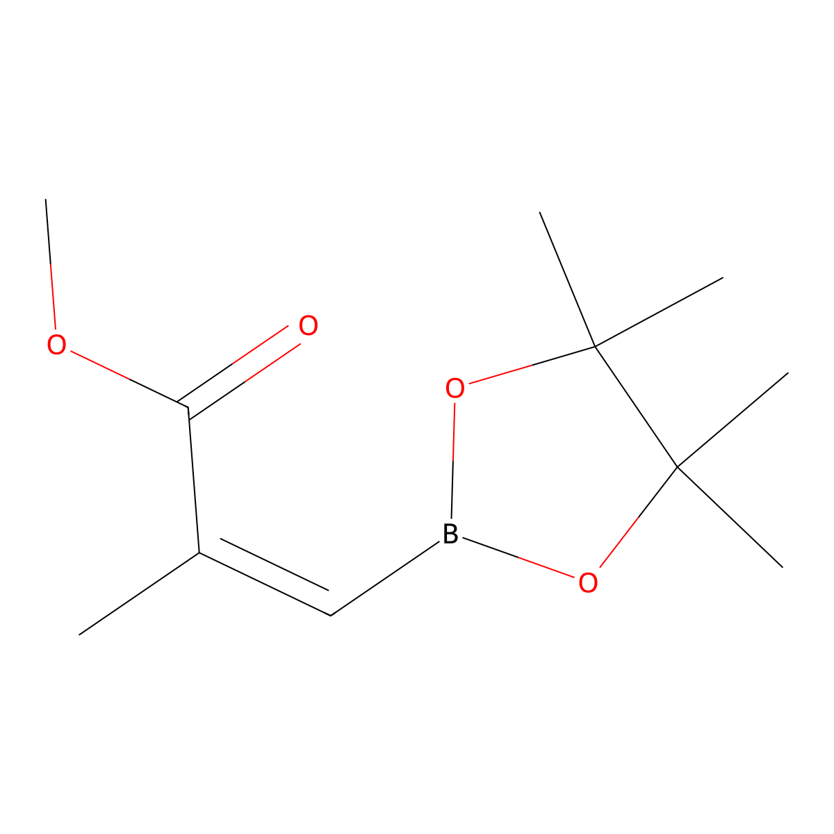 methyl (2E)-2-methyl-3-(4,4,5,5-tetramethyl-1,3,2-dioxaborolan-2-yl)prop-2-enoate molecular structure, CAS 1204312-99-1