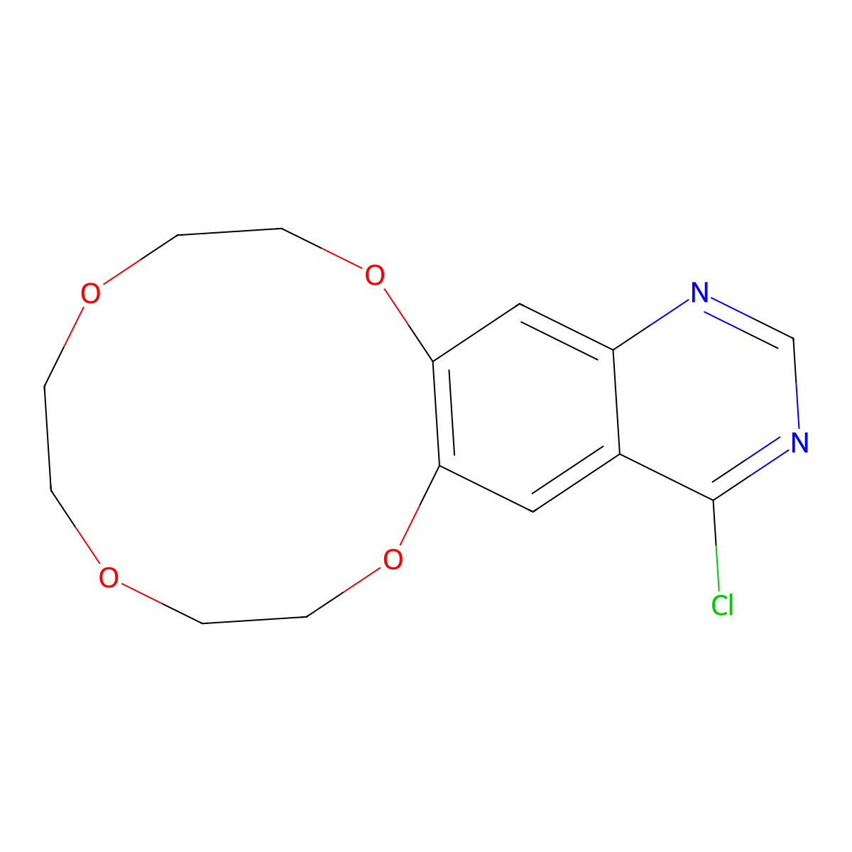 4-Chloro-7,8,10,11,13,14-hexahydro-[1,4,7,10]tetraoxacyclododecino[2,3-g]quinazoline molecular structure, CAS 1204313-58-5