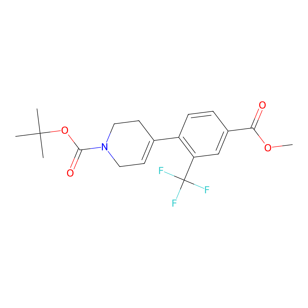 4-(4-Methoxycarbonyl-2-trifluoromethyl-phenyl)-3,6-dihydro-2H-pyridine-1-carboxylic acid tert-butyl ester molecular structure, CAS 1204331-26-9