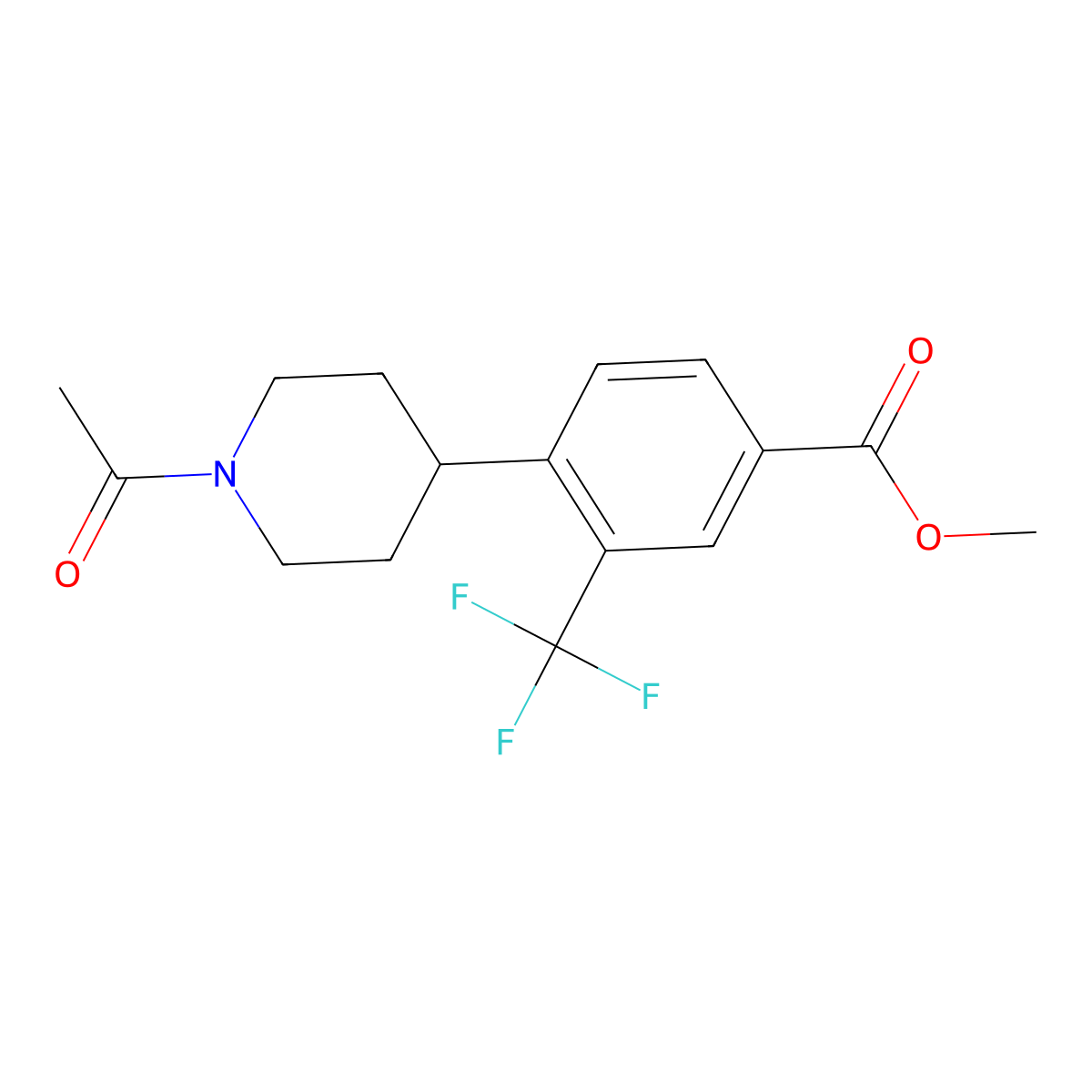 Methyl 4-(1-acetylpiperidin-4-YL)-3-(trifluoromethyl)benzoate molecular structure, CAS 1204331-63-4