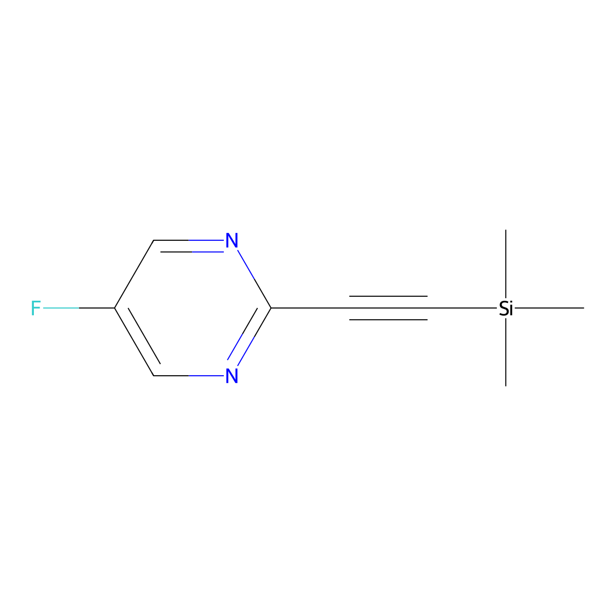 5-Fluoro-2-((trimethylsilyl)ethynyl)pyrimidine molecular structure, CAS 1204333-36-7