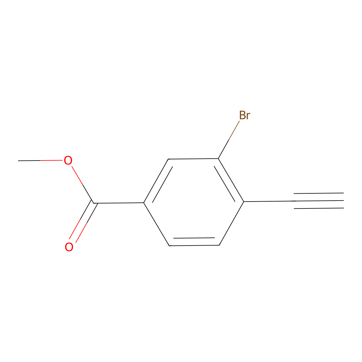 Methyl 3-bromo-4-ethynylbenzoate molecular structure, CAS 1204333-37-8