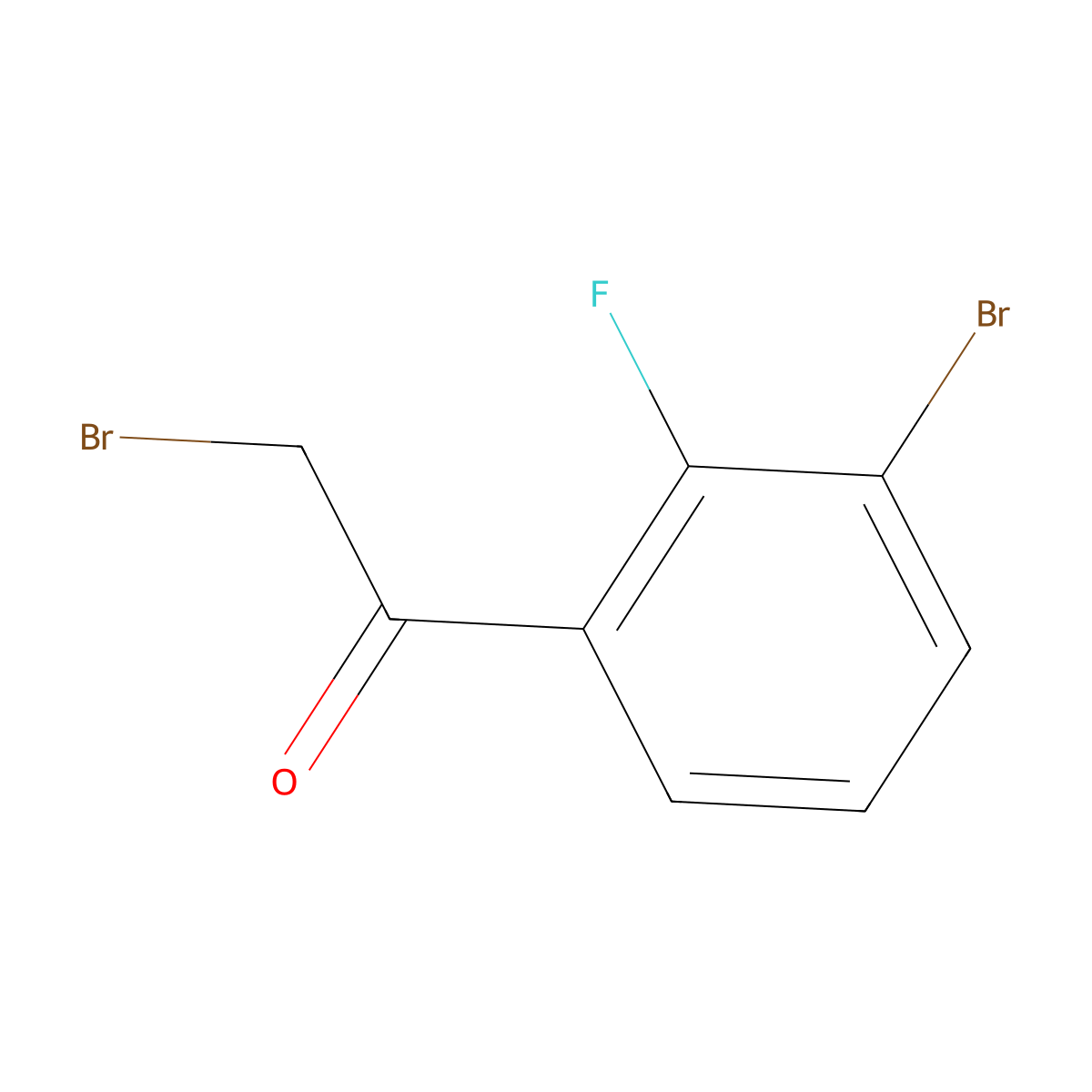 2-Bromo-1-(3-bromo-2-fluorophenyl)ethanone molecular structure, CAS 1204333-47-0