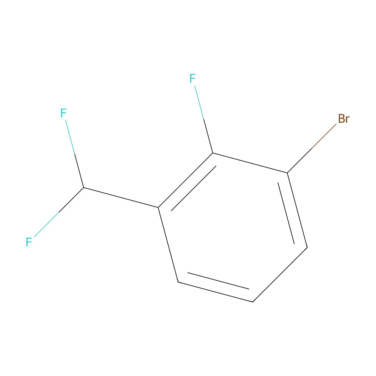 1-Bromo-3-(difluoromethyl)-2-fluorobenzene molecular structure, CAS 1204333-52-7