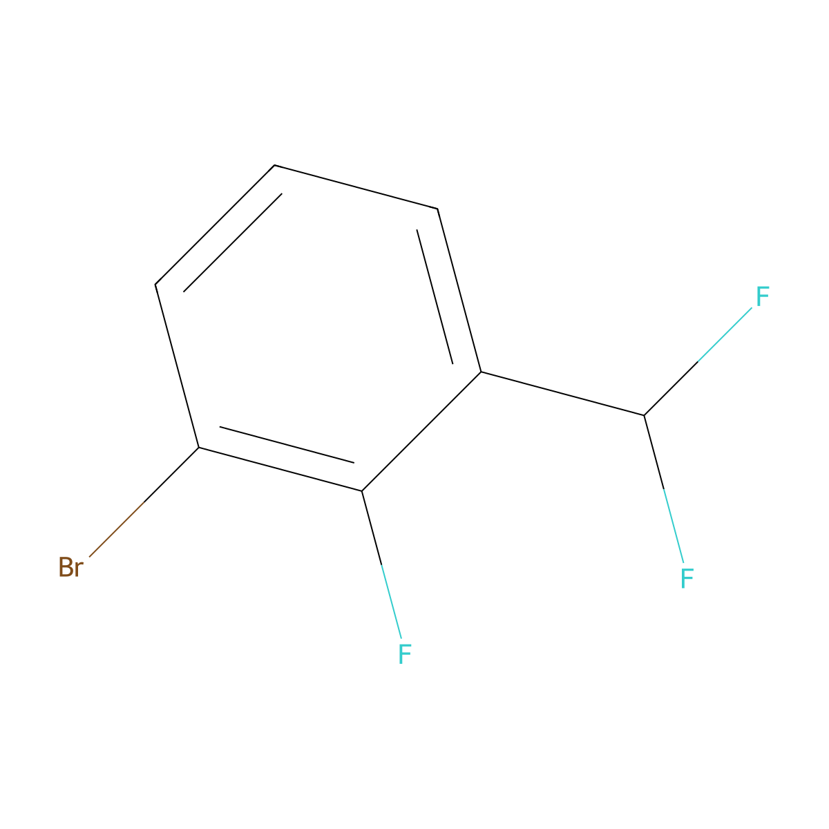 1-Bromo-3-(difluoromethyl)-2-fluorobenzene molecular structure, CAS 1204333-52-7