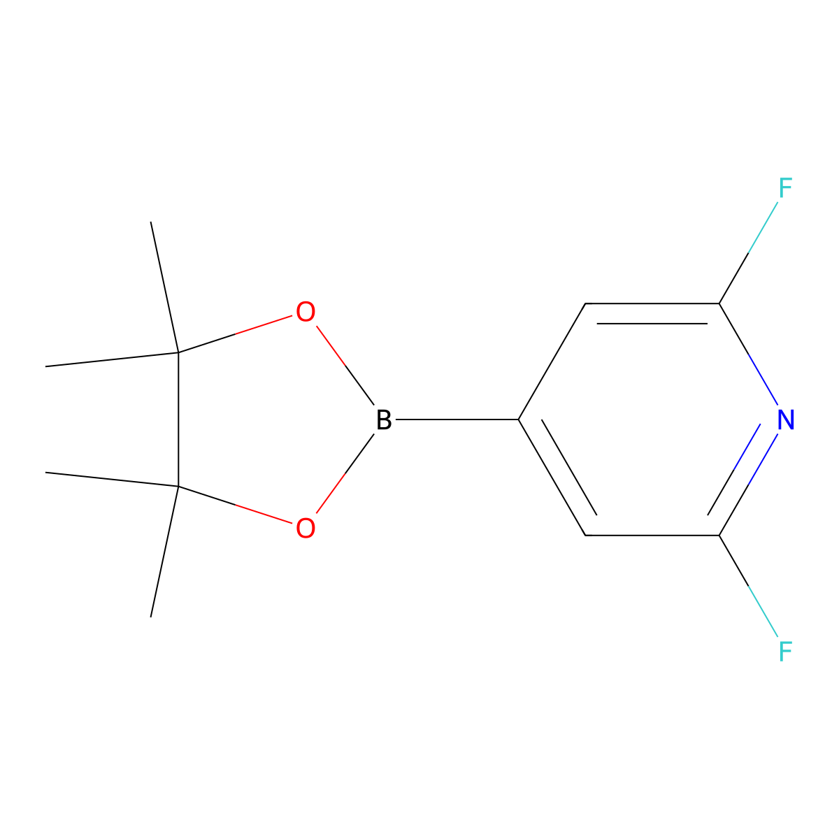 2,6-Difluoro-4-(4,4,5,5-tetramethyl-1,3,2-dioxaborolan-2-yl)pyridine molecular structure, CAS 1204333-58-3