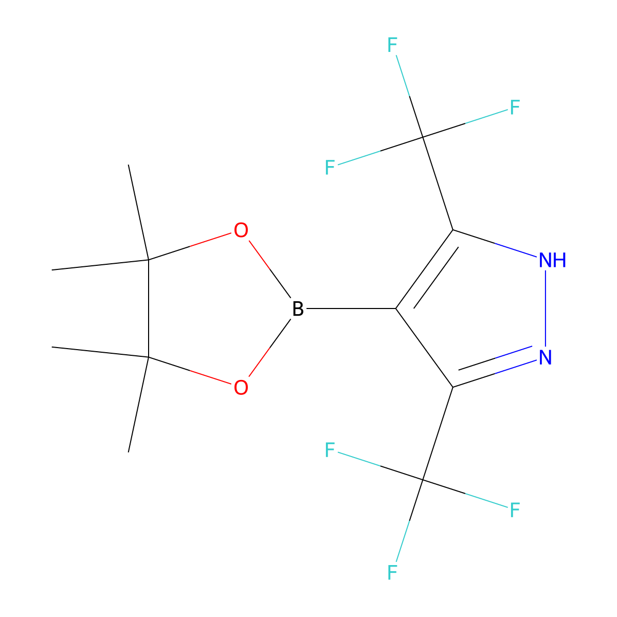 4-(4,4,5,5-Tetramethyl-1,3,2-dioxaborolan-2-yl)-3,5-bis(trifluoromethyl)-1H-pyrazole molecular structure, CAS 1204334-20-2