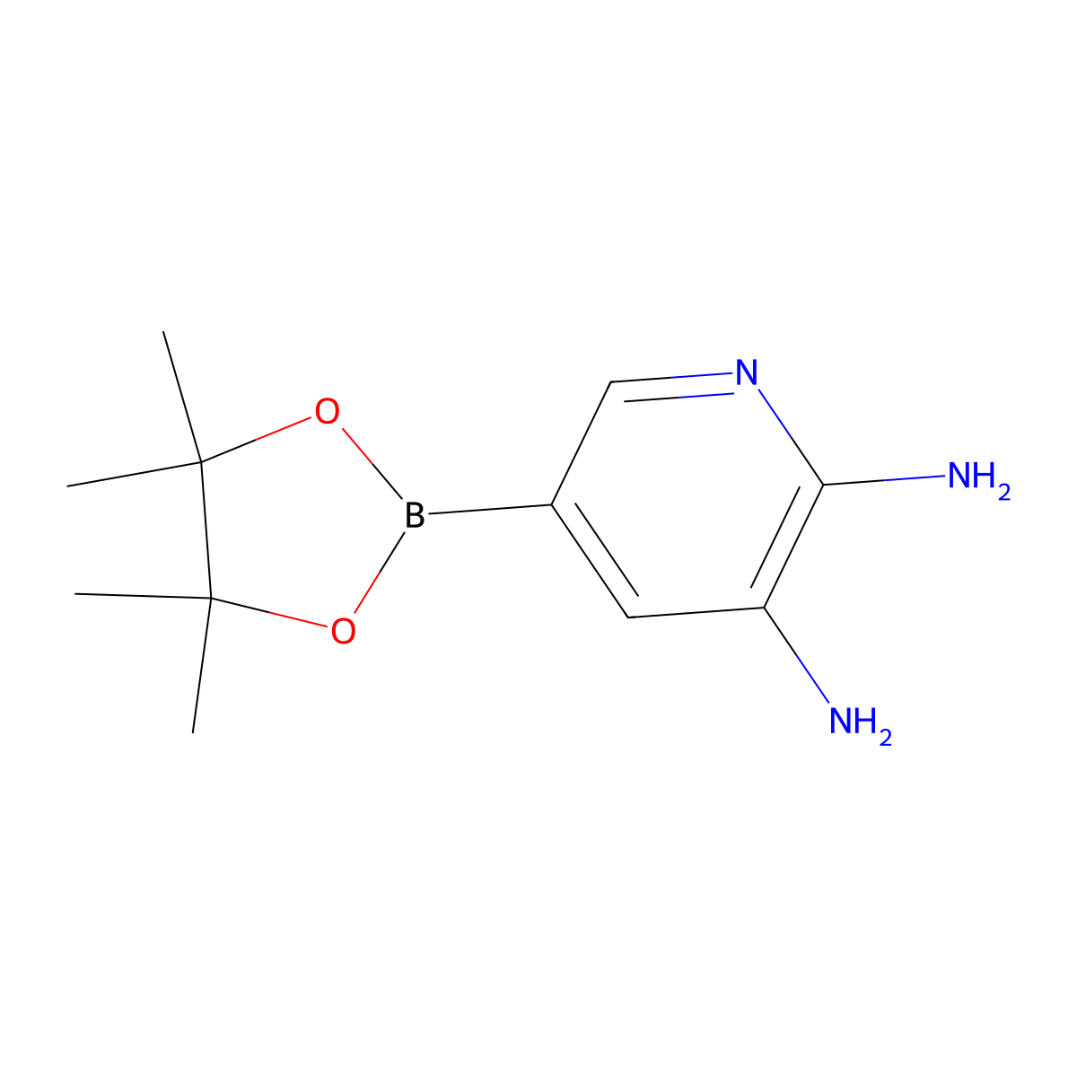 5-(4,4,5,5-Tetramethyl-1,3,2-dioxaborolan-2-yl)pyridine-2,3-diamine molecular structure, CAS 1204334-21-3