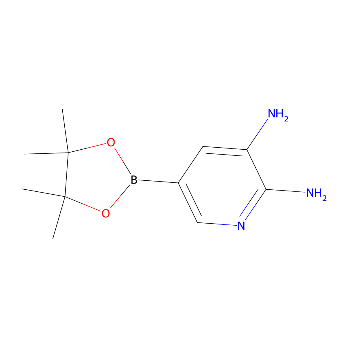 5-(4,4,5,5-Tetramethyl-1,3,2-dioxaborolan-2-yl)pyridine-2,3-diamine molecular structure, CAS 1204334-21-3