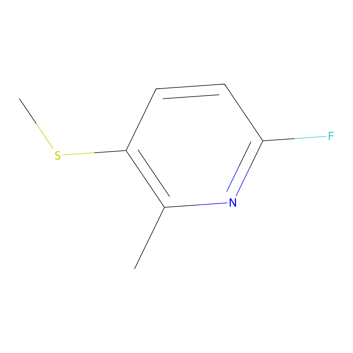 6-Fluoro-2-methyl-3-(methylthio)pyridine molecular structure, CAS 1204336-74-2