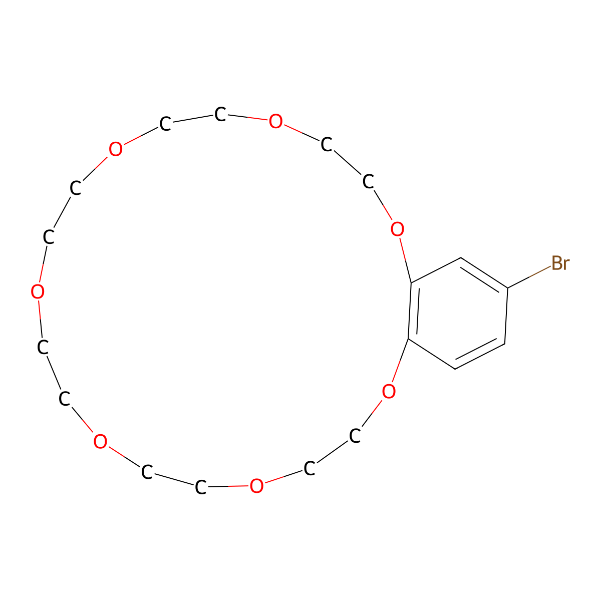 21-Bromo-2,3,5,6,8,9,11,12,14,15,17,18-dodecahydrobenzo[b][1,4,7,10,13,16,19]heptaoxacyclohenicosine molecular structure, CAS 120434-44-8