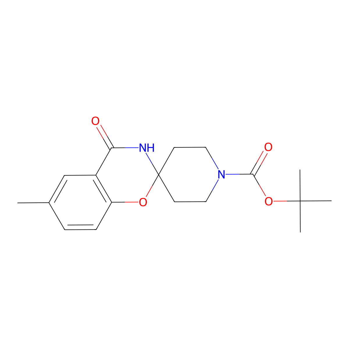 tert-Butyl 6-methyl-4-oxo-3,4-dihydrospiro[benzo[e][1,3]oxazine-2,4'-piperidine]-1'-carboxylate molecular structure, CAS 1204345-63-0