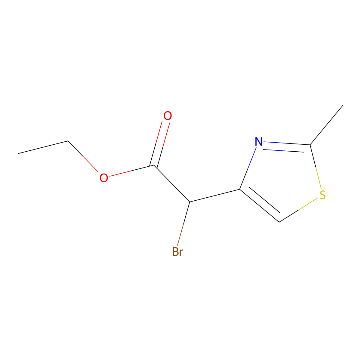 Ethyl 2-bromo-2-(2-methylthiazol-4-yl)acetate molecular structure, CAS 120435-68-9
