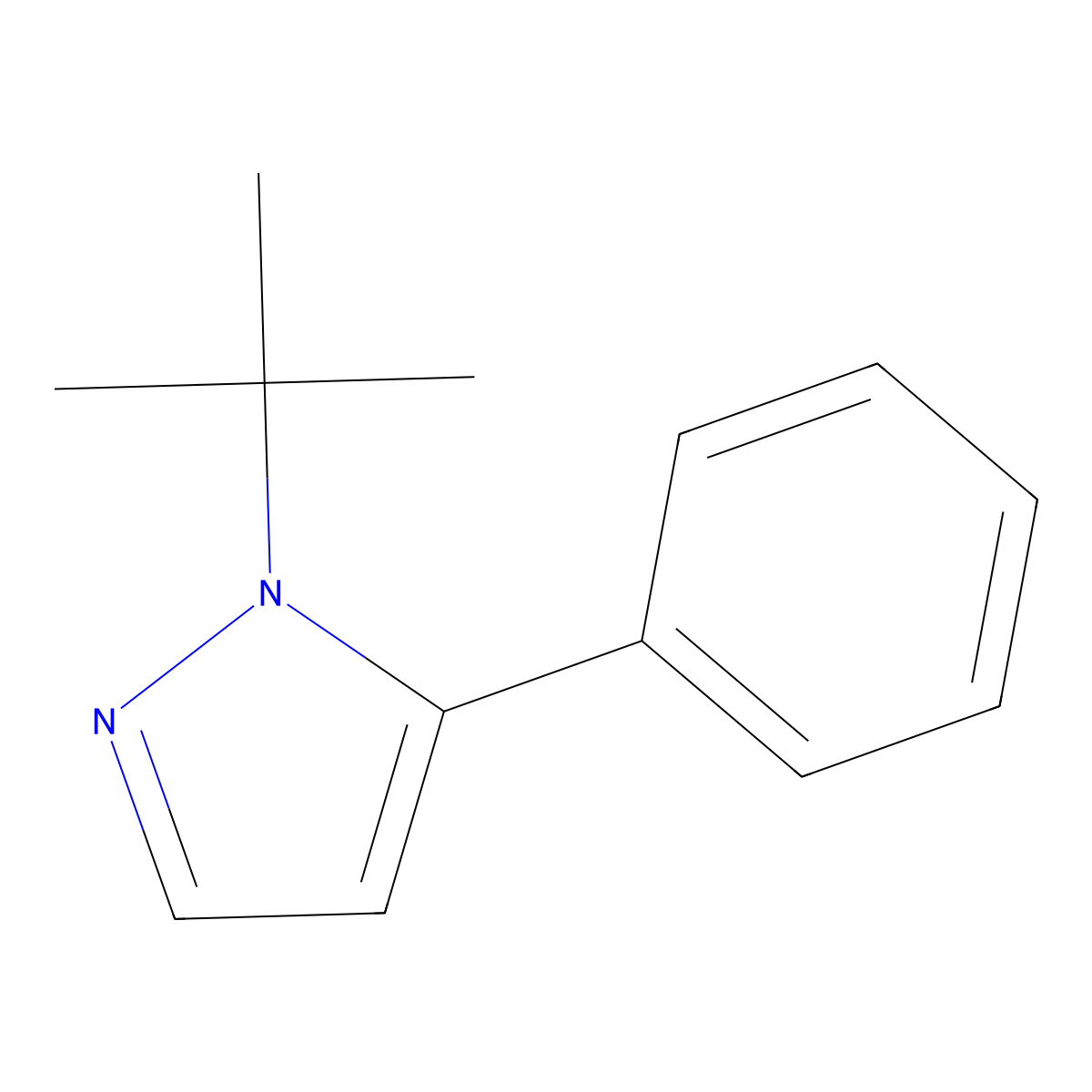 1-tert-butyl-5-phenyl-1H-pyrazole molecular structure, CAS 1204355-48-5
