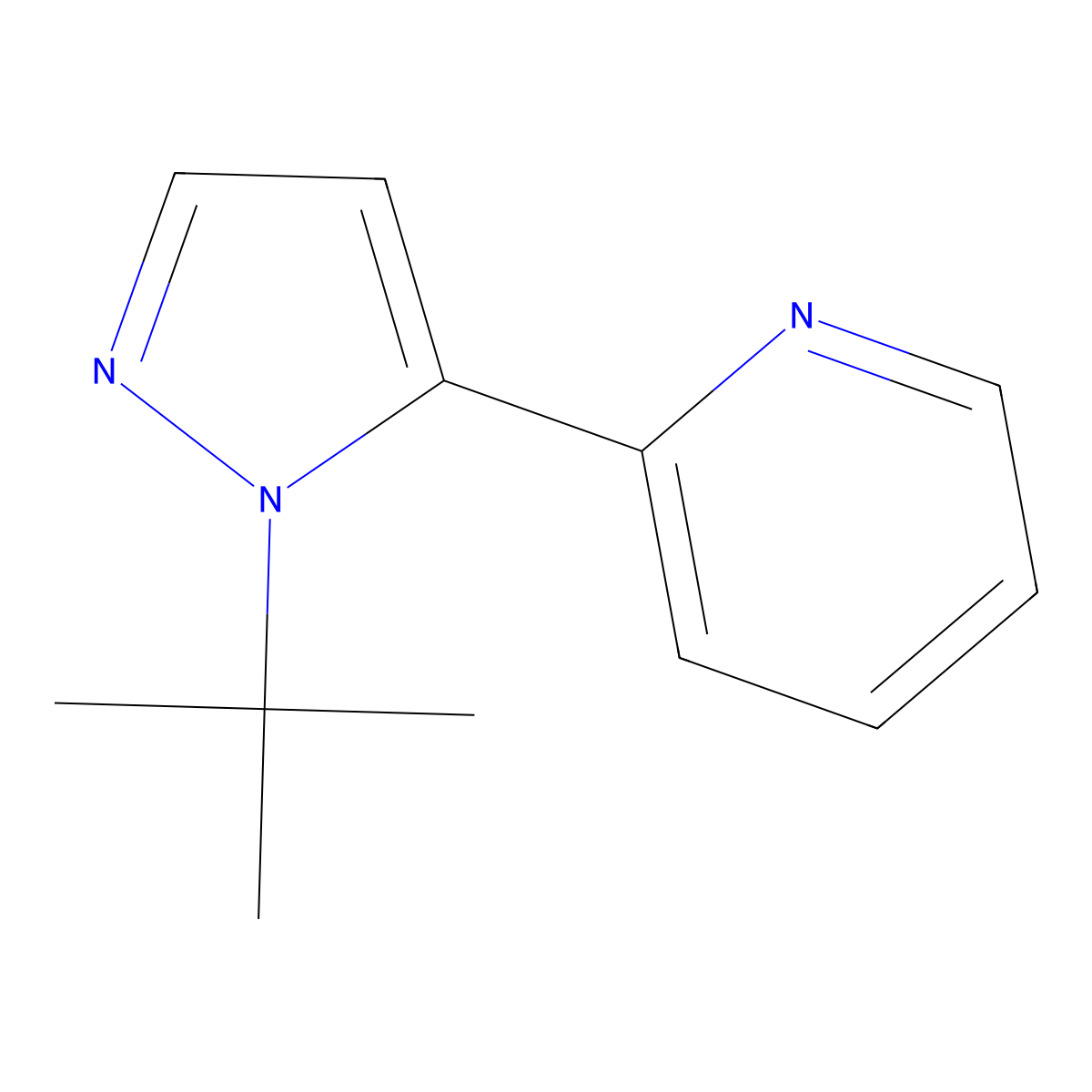 2-(1-(tert-Butyl)-1H-pyrazol-5-yl)pyridine molecular structure, CAS 1204355-56-5