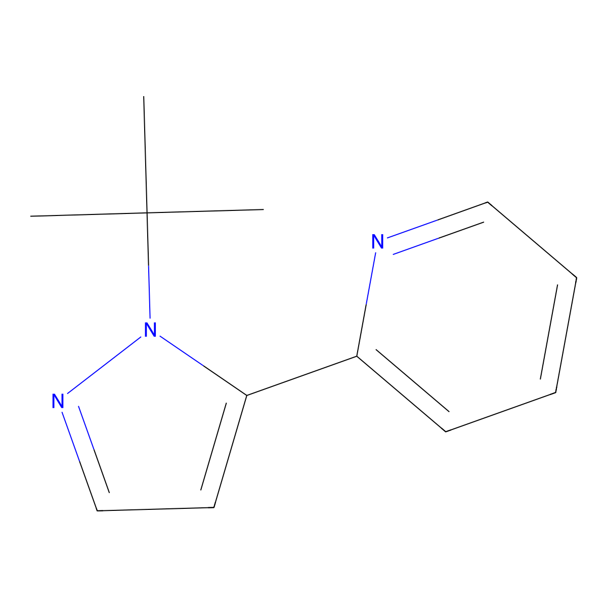 2-(1-(tert-Butyl)-1H-pyrazol-5-yl)pyridine molecular structure, CAS 1204355-56-5