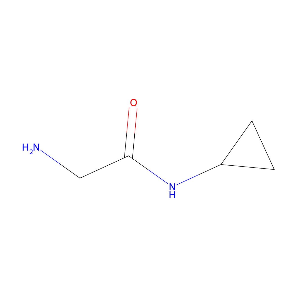 2-amino-N-cyclopropylacetamide molecular structure, CAS 120436-02-4