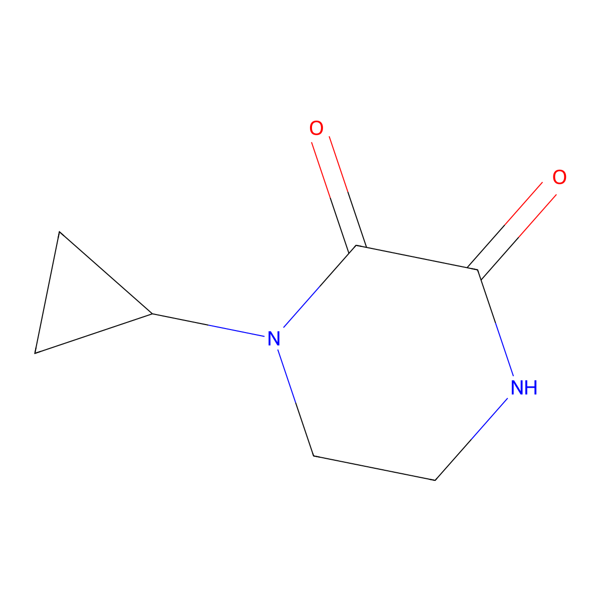 1-Cyclopropylpiperazine-2,3-dione molecular structure, CAS 120436-04-6