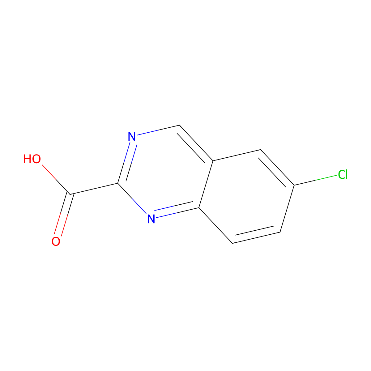 6-Chloroquinazoline-2-carboxylic acid molecular structure, CAS 1204390-45-3