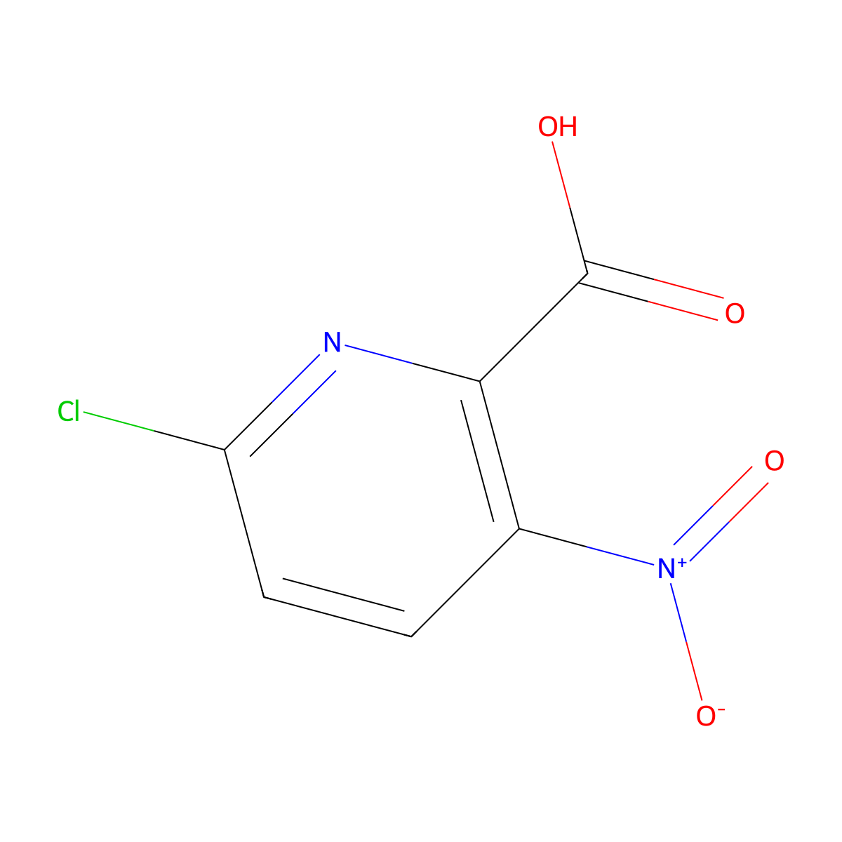 6-Chloro-3-nitropyridine-2-carboxylic acid molecular structure, CAS 1204400-58-7