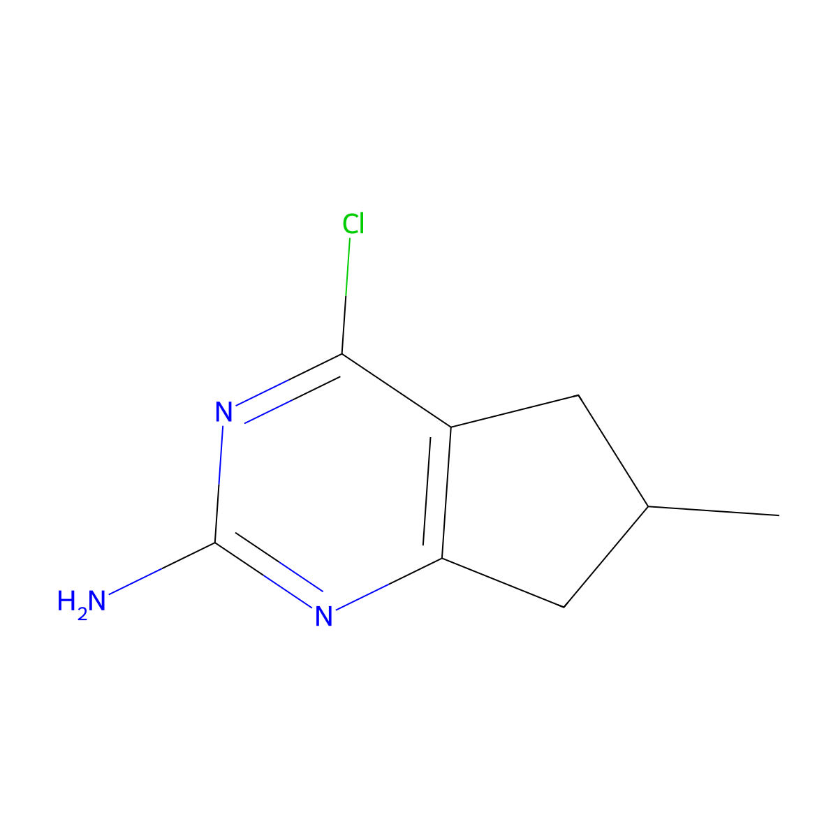 4-chloro-6-methyl-6,7-dihydro-5H-cyclopenta[d]pyrimidin-2-amine molecular structure, CAS 1204408-20-7
