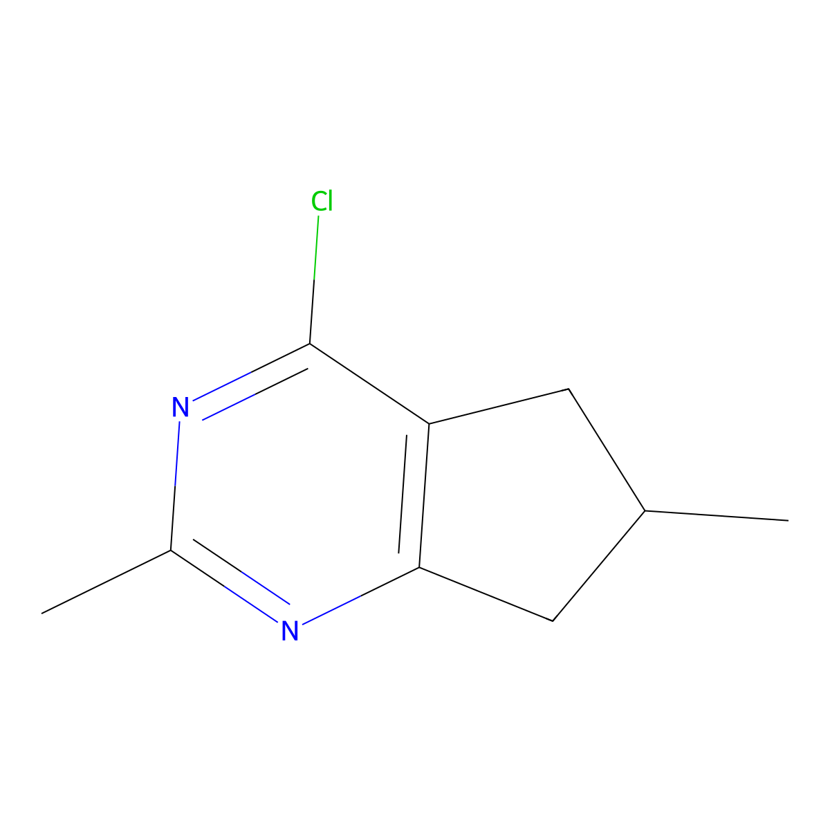 4-Chloro-2,6-dimethyl-6,7-dihydro-5H-cyclopenta[D]pyrimidine molecular structure, CAS 1204408-30-9