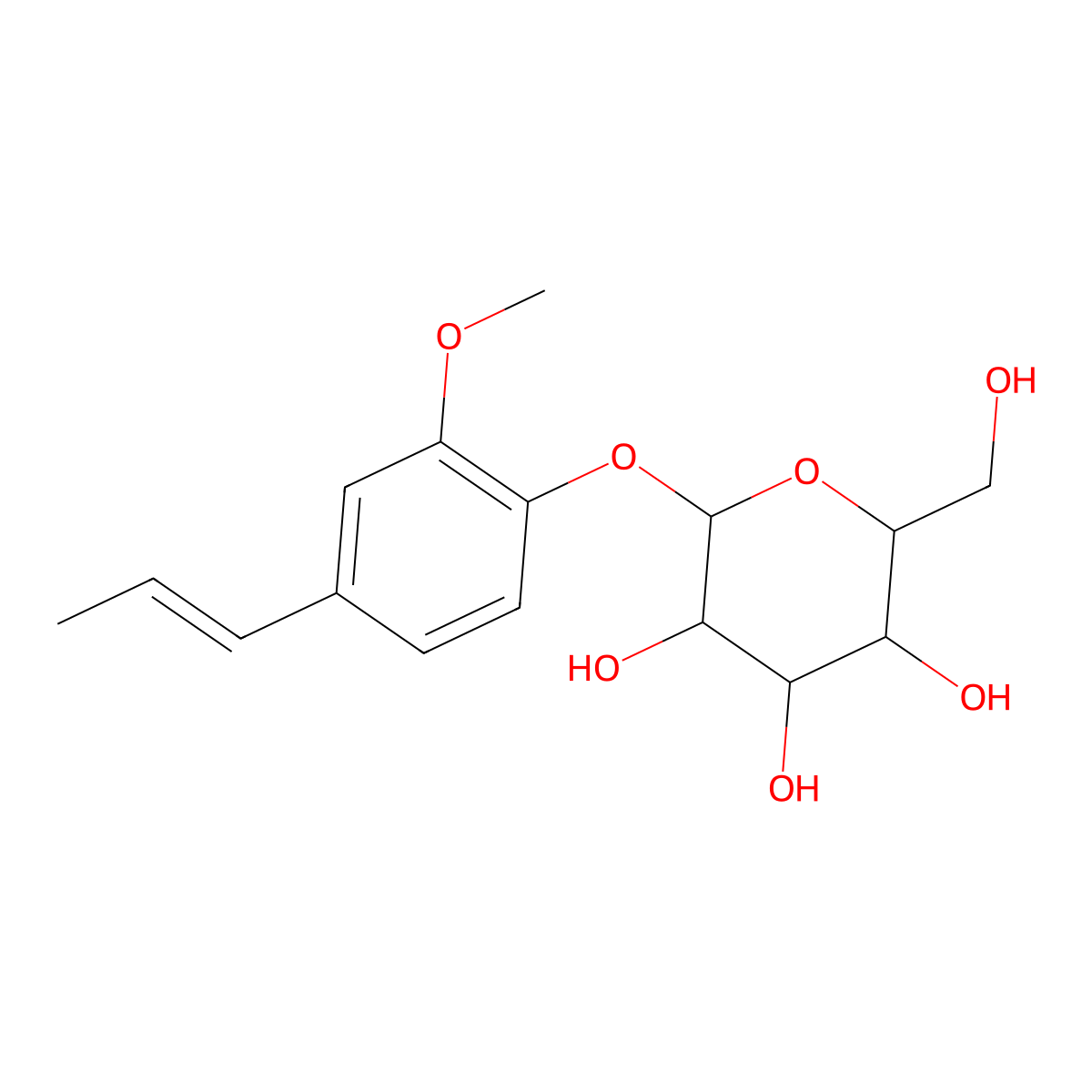 beta-D-Glucosylisoeugenol molecular structure, CAS 120442-72-0
