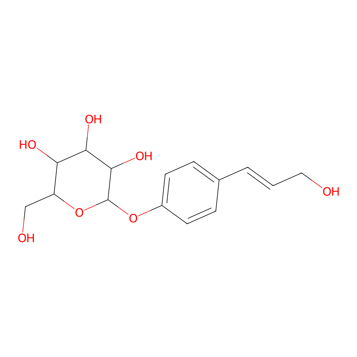p-Coumaryl alcohol 4-glucoside molecular structure, CAS 120442-73-1