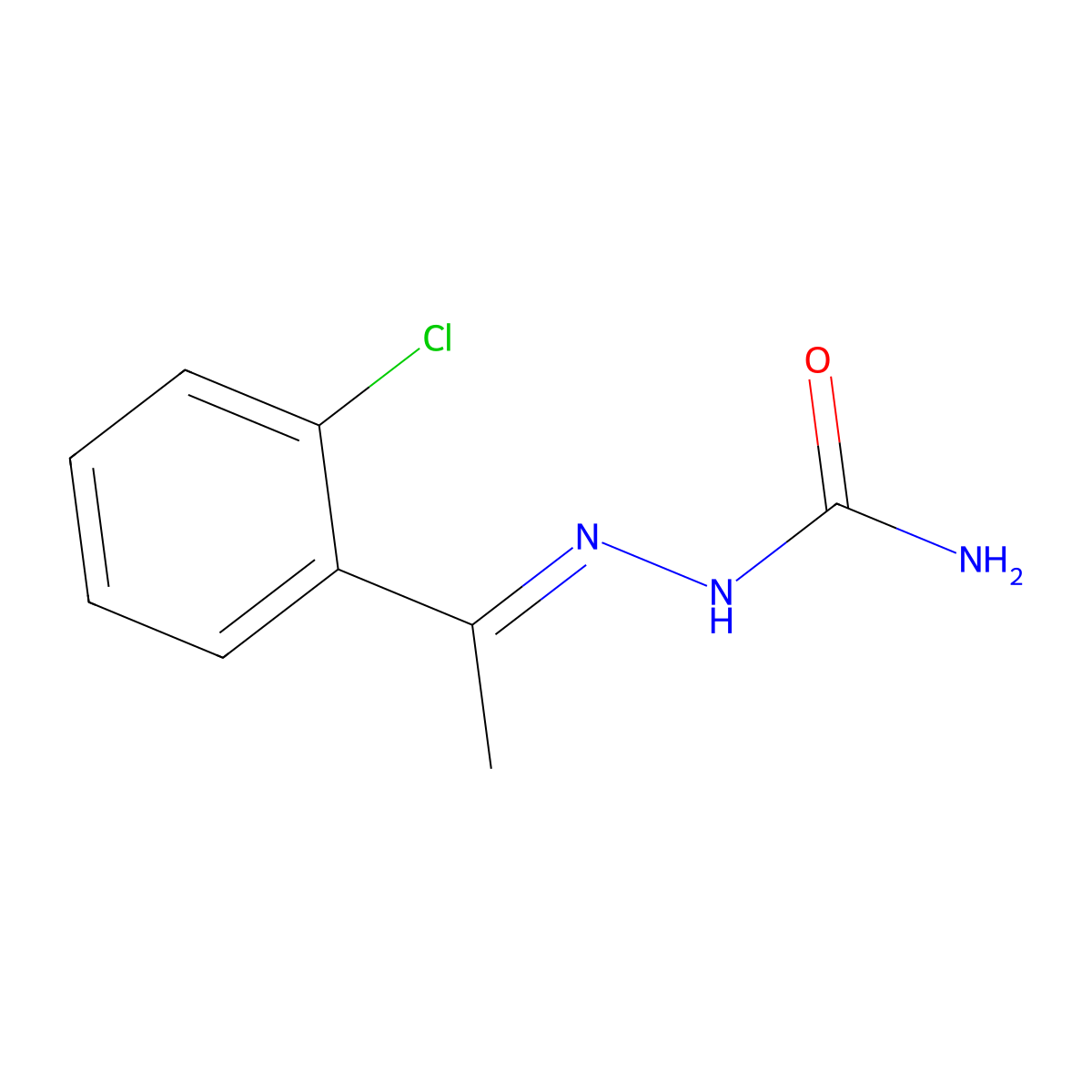 2-(1-(2-Chlorophenyl)ethylidene)hydrazinecarboxamide molecular structure, CAS 120445-83-2