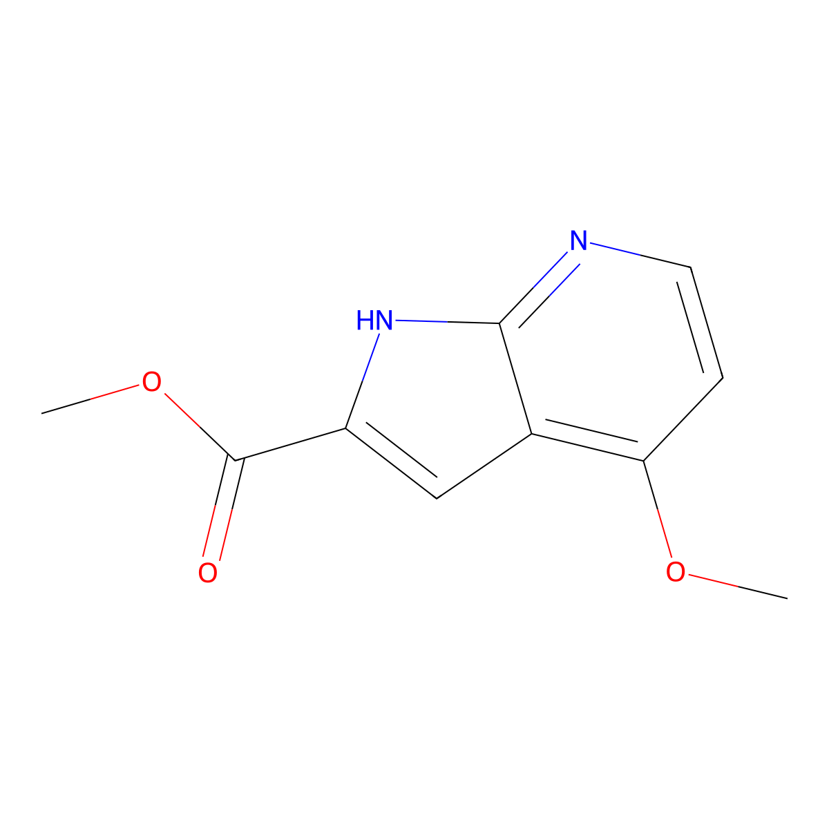methyl 4-methoxy-1H-pyrrolo[2,3-b]pyridine-2-carboxylate molecular structure, CAS 1204476-03-8