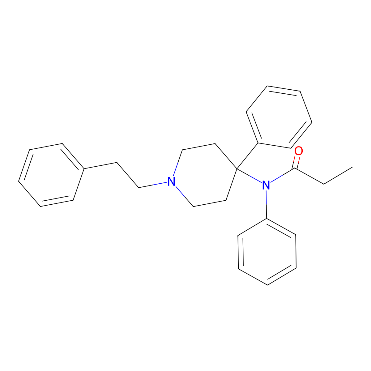 N-Phenyl-N-(4-phenyl-1-(2-phenylethyl)-4-piperidinyl)propanamide molecular structure, CAS 120448-97-7