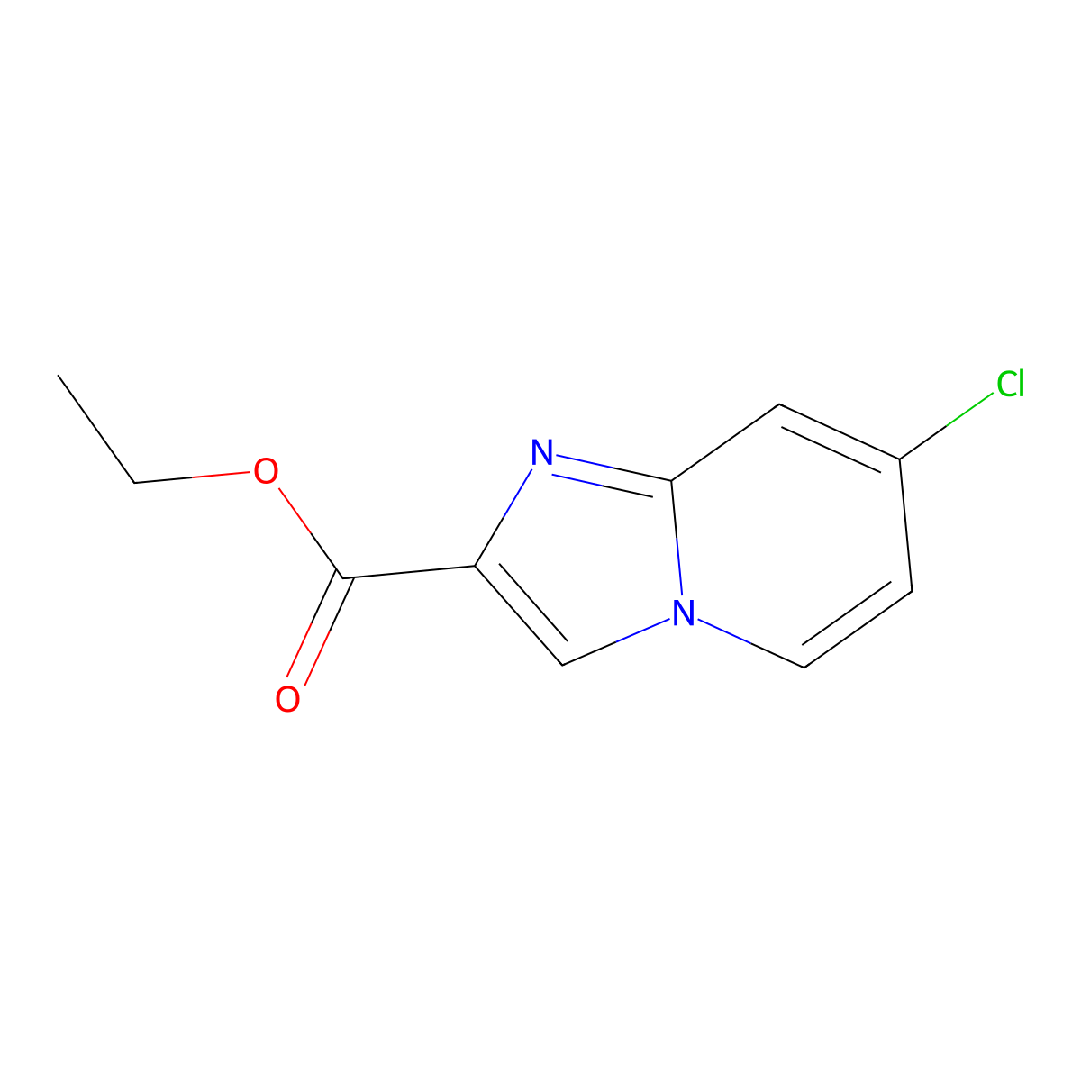 Ethyl 7-Chloroimidazo[1,2-a]pyridine-2-carboxylate molecular structure, CAS 1204501-38-1