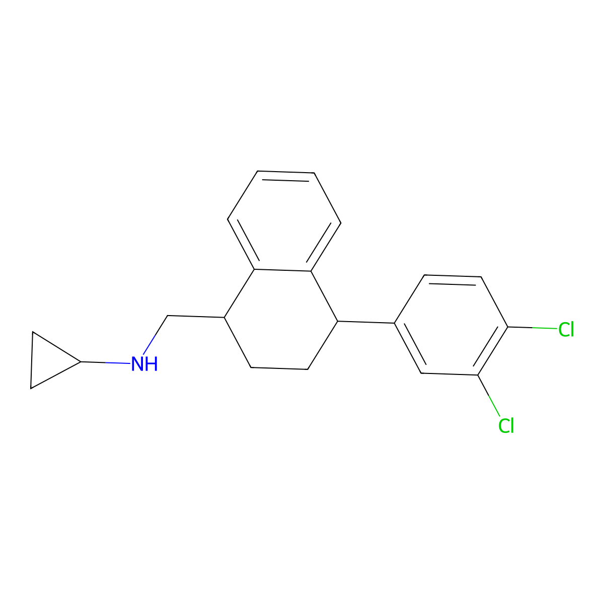 N-(((1S,4S)-4-(3,4-Dichlorophenyl)-1,2,3,4-tetrahydronaphthalen-1-yl)methyl)cyclopropanamine molecular structure, CAS 1204512-57-1