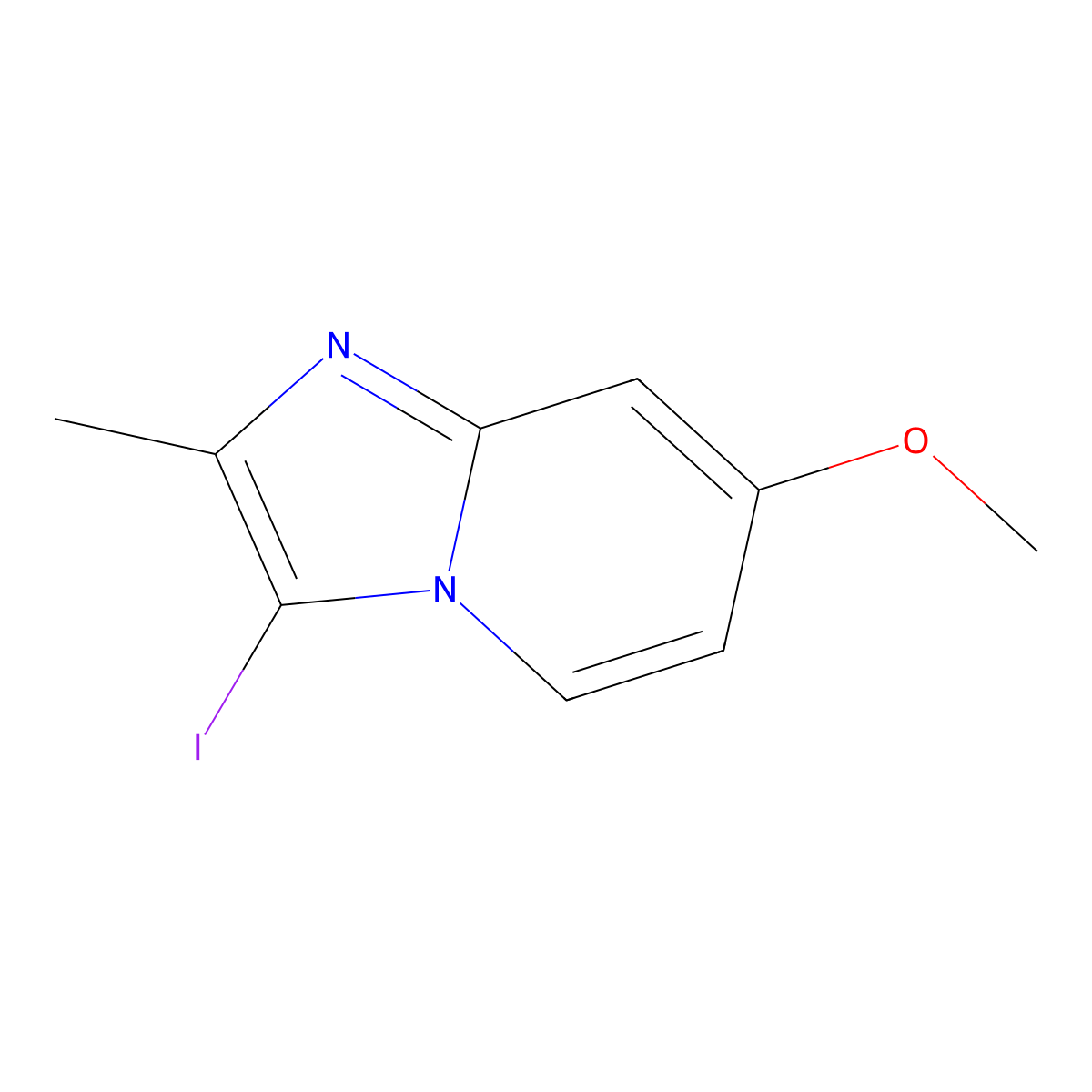 3-Iodo-7-methoxy-2-methylimidazo[1,2-a]pyridine molecular structure, CAS 1204527-88-7