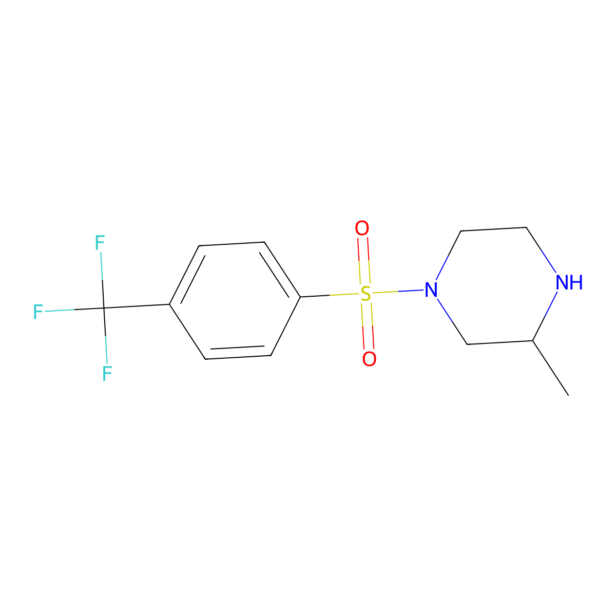 (S)-3-Methyl-1-((4-(trifluoromethyl)phenyl)sulfonyl)piperazine molecular structure, CAS 1204535-11-4