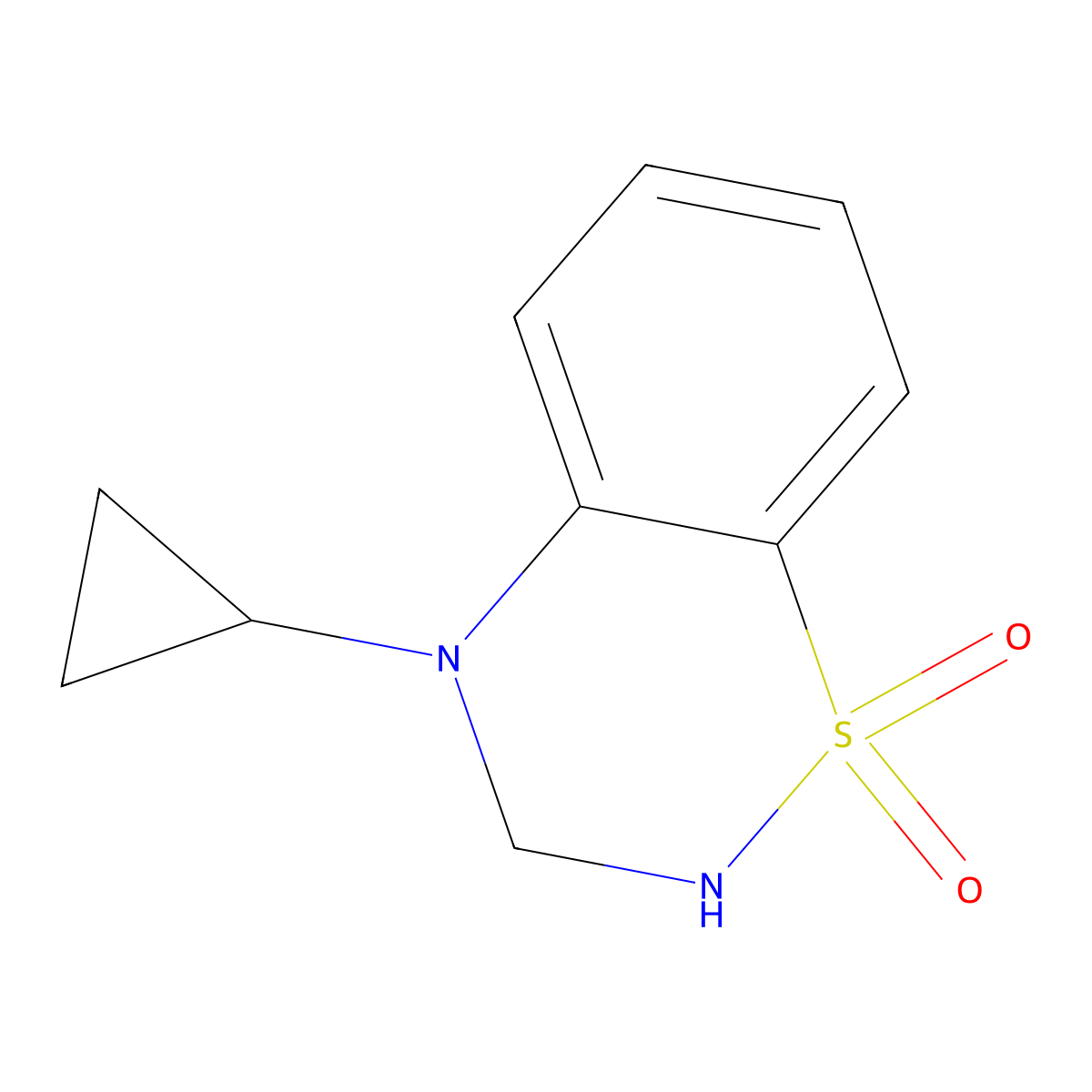 4-Cyclopropyl-3,4-dihydro-2H-benzo[e][1,2,4]thiadiazine 1,1-dioxide molecular structure, CAS 1204572-70-2