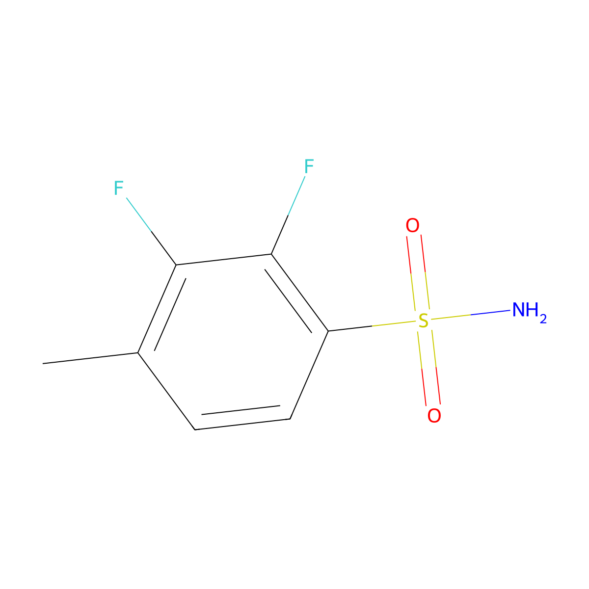 2,3-Difluoro-4-methylbenzenesulfonamide molecular structure, CAS 1204573-30-7