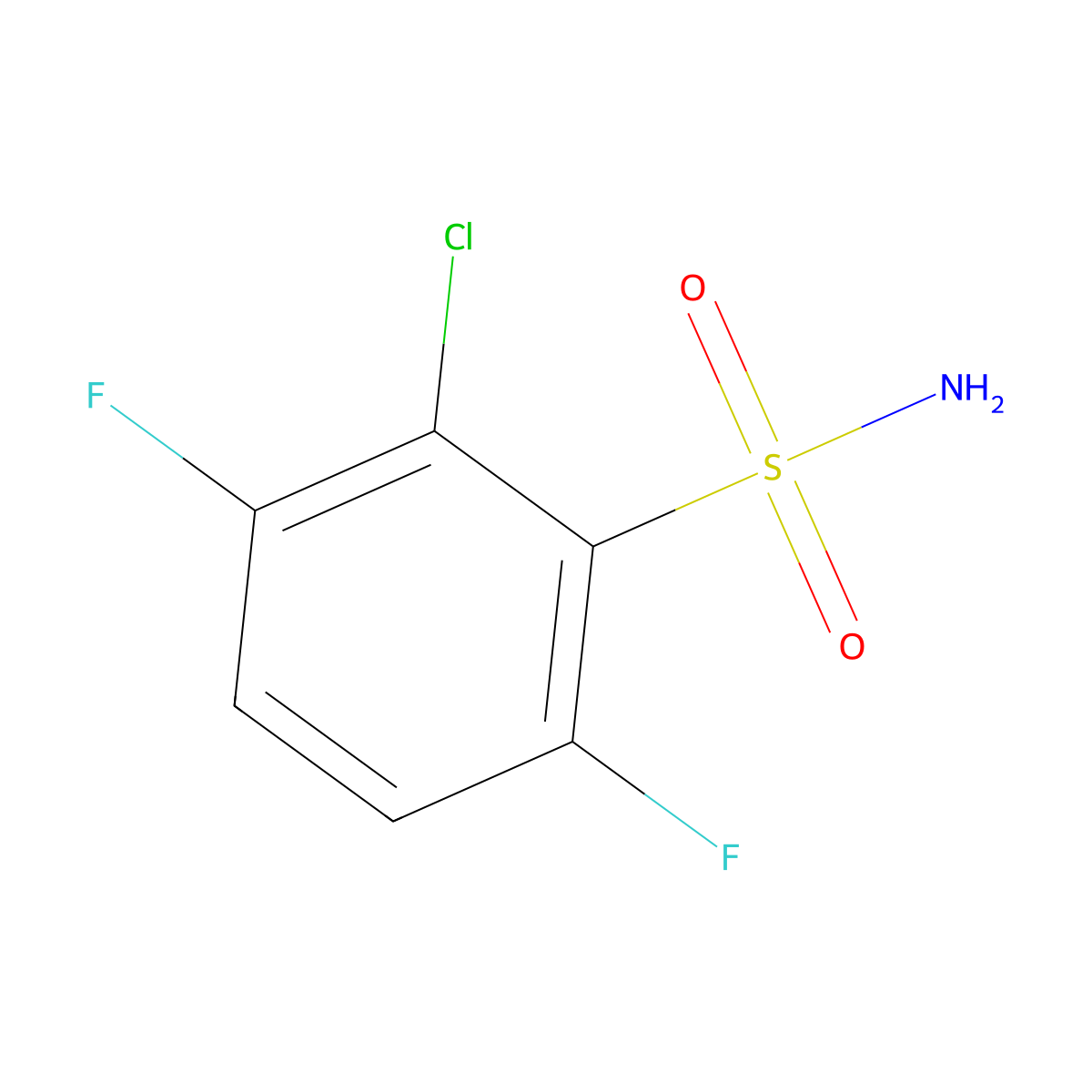 2-Chloro-3,6-difluorobenzenesulfonamide molecular structure, CAS 1204573-34-1
