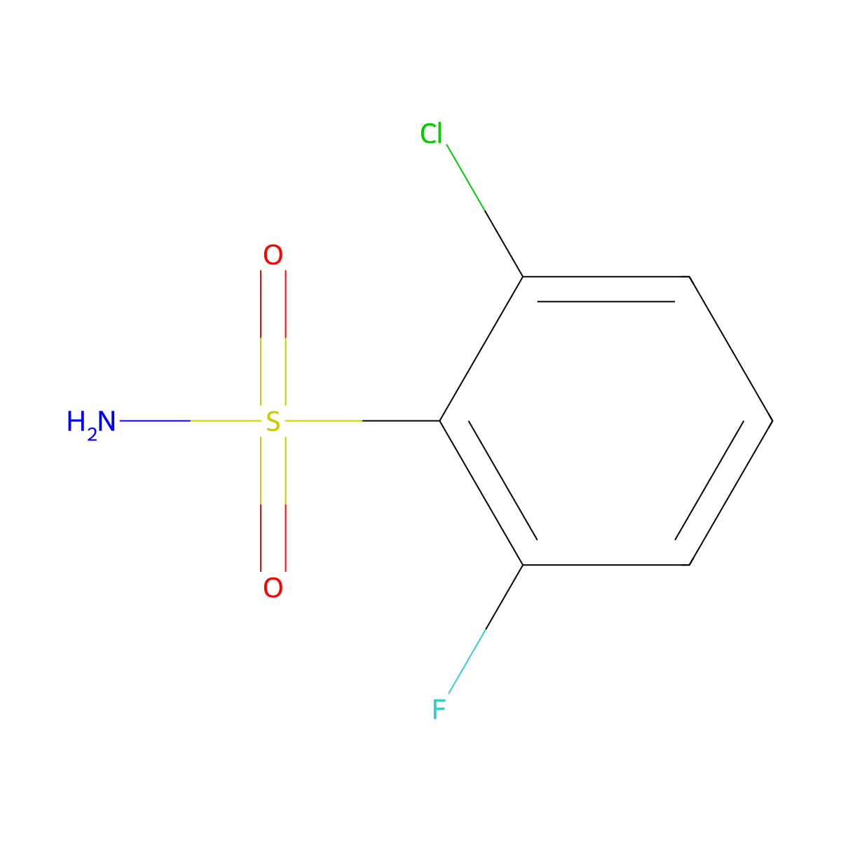 2-Chloro-6-fluorobenzenesulfonamide molecular structure, CAS 1204573-52-3