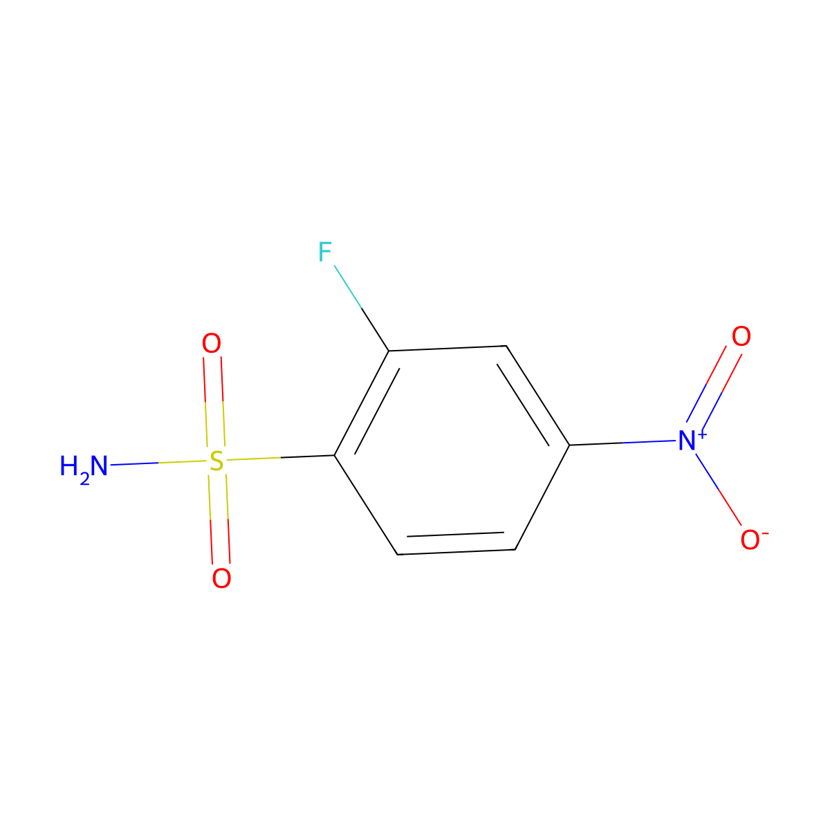 2-Fluoro-4-nitrobenzenesulfonamide molecular structure, CAS 1204574-82-2