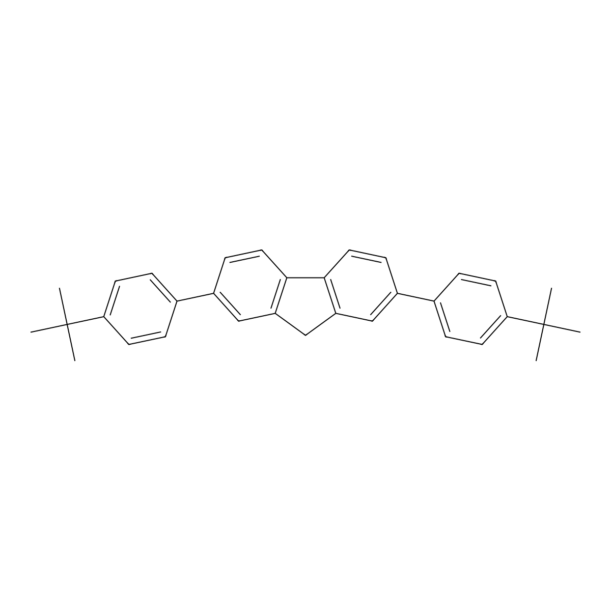 2,7-Bis[4-(1,1-dimethylethyl)phenyl]-9H-fluorene molecular structure, CAS 1204576-80-6