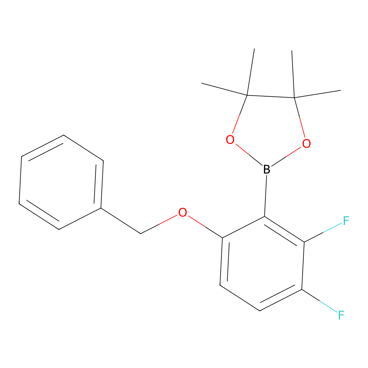 2-(6-(Benzyloxy)-2,3-difluorophenyl)-4,4,5,5-tetramethyl-1,3,2-dioxaborolane molecular structure, CAS 1204580-70-0