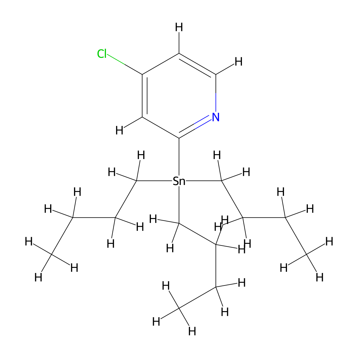 4-Chloro-2-(tributylstannyl)pyridine molecular structure, CAS 1204580-71-1